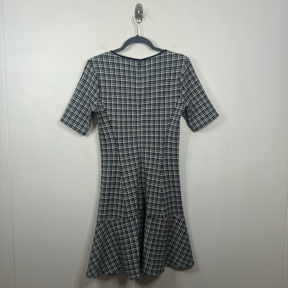 Theory Womens Black White Houndstooth Wool Blend Nikay Moda Mini Dress Size 6 - Picture 7 of 11